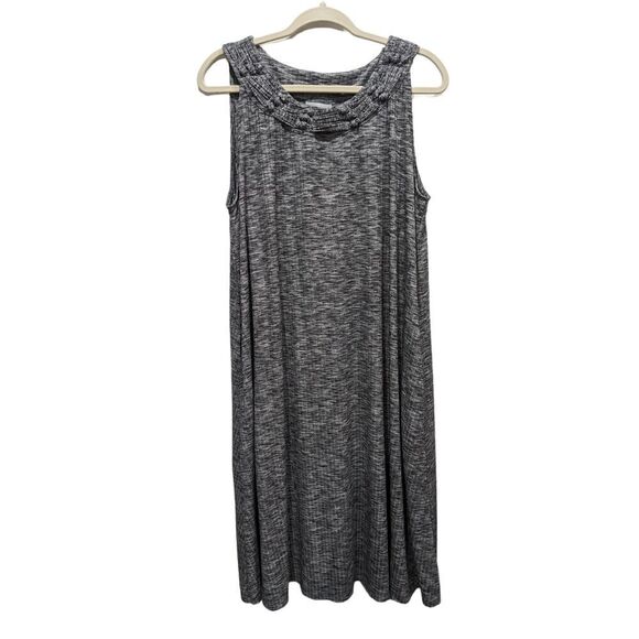 Catherine's Heather Gray Jersey Sleeveless Pockets Swing Midi Dress, 0X(14/16) - Picture 1 of 6